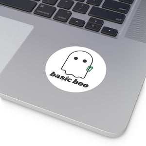 Basic Boo Round Vinyl Stickers - Frost