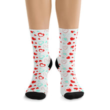 Load image into Gallery viewer, Heart Pattern DTG Socks - Frost