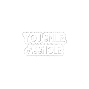 You Smile, Asshole Kiss-Cut Stickers - Frost