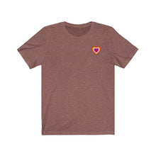 Load image into Gallery viewer, Lesbian Pride Heart Unisex Jersey Short Sleeve Tee