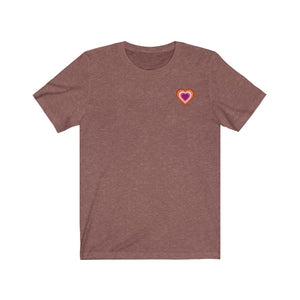 Lesbian Pride Heart Unisex Jersey Short Sleeve Tee