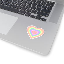 Load image into Gallery viewer, Pastel Rainbow Pride Heart Kiss-Cut Stickers