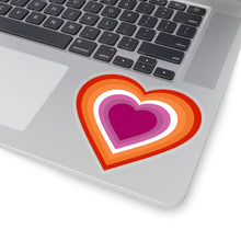 Load image into Gallery viewer, Lesbian Pride Heart Kiss-Cut Stickers