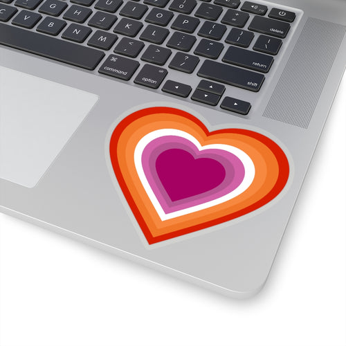 Lesbian Pride Heart Kiss-Cut Stickers