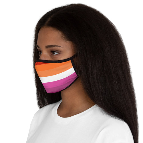 Lesbian Pride Gradient Flag Fitted Polyester Face Mask