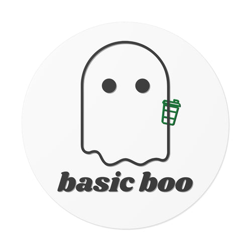 Basic Boo Round Vinyl Stickers - Frost
