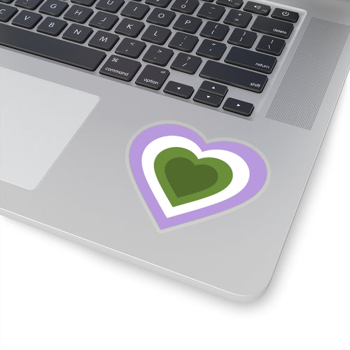 Genderqueer Pride Heart Kiss-Cut Stickers