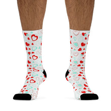 Load image into Gallery viewer, Heart Pattern DTG Socks - Frost