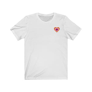 Lesbian Pride Heart Unisex Jersey Short Sleeve Tee