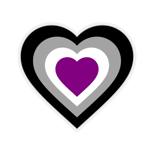 Asexual Pride Heart Kiss-Cut Stickers