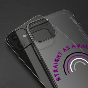 Straight as a Rainbow Clear Phone Cases - Asexual Pride Flag