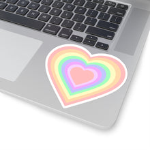 Load image into Gallery viewer, Pastel Rainbow Pride Heart Kiss-Cut Stickers