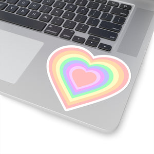 Pastel Rainbow Pride Heart Kiss-Cut Stickers