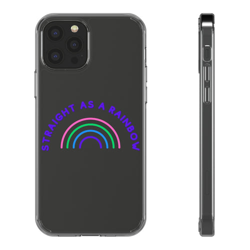Straight as a Rainbow Clear Phone Cases - Polysexual Pride Flag