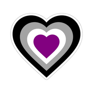 Asexual Pride Heart Kiss-Cut Stickers