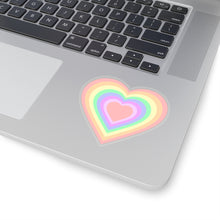 Load image into Gallery viewer, Pastel Rainbow Pride Heart Kiss-Cut Stickers