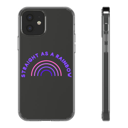 Straight as a Rainbow Clear Phone Cases - Bisexual Pride Flag