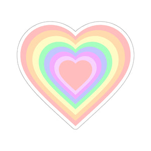 Pastel Rainbow Pride Heart Kiss-Cut Stickers