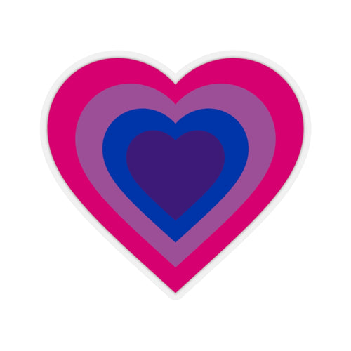 Bisexual Pride Heart Kiss-Cut Stickers