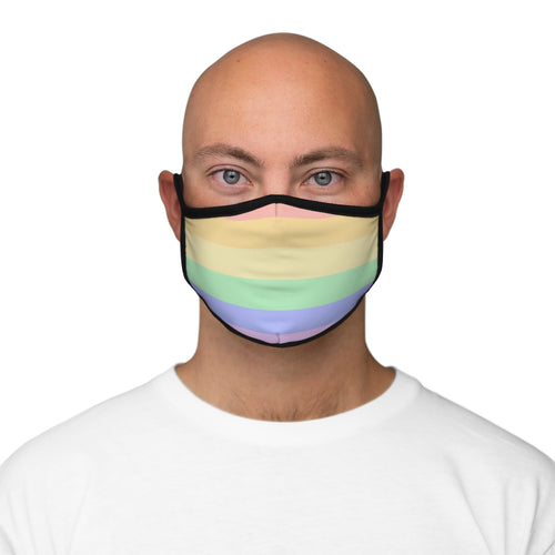 Pastel Rainbow Pride Flag Fitted Polyester Face Mask