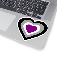 Load image into Gallery viewer, Asexual Pride Heart Kiss-Cut Stickers