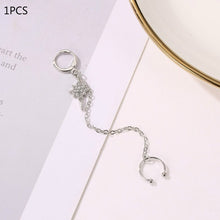 Load image into Gallery viewer, Korean K-Pop Silver Tassel Ear Cuff Earrings